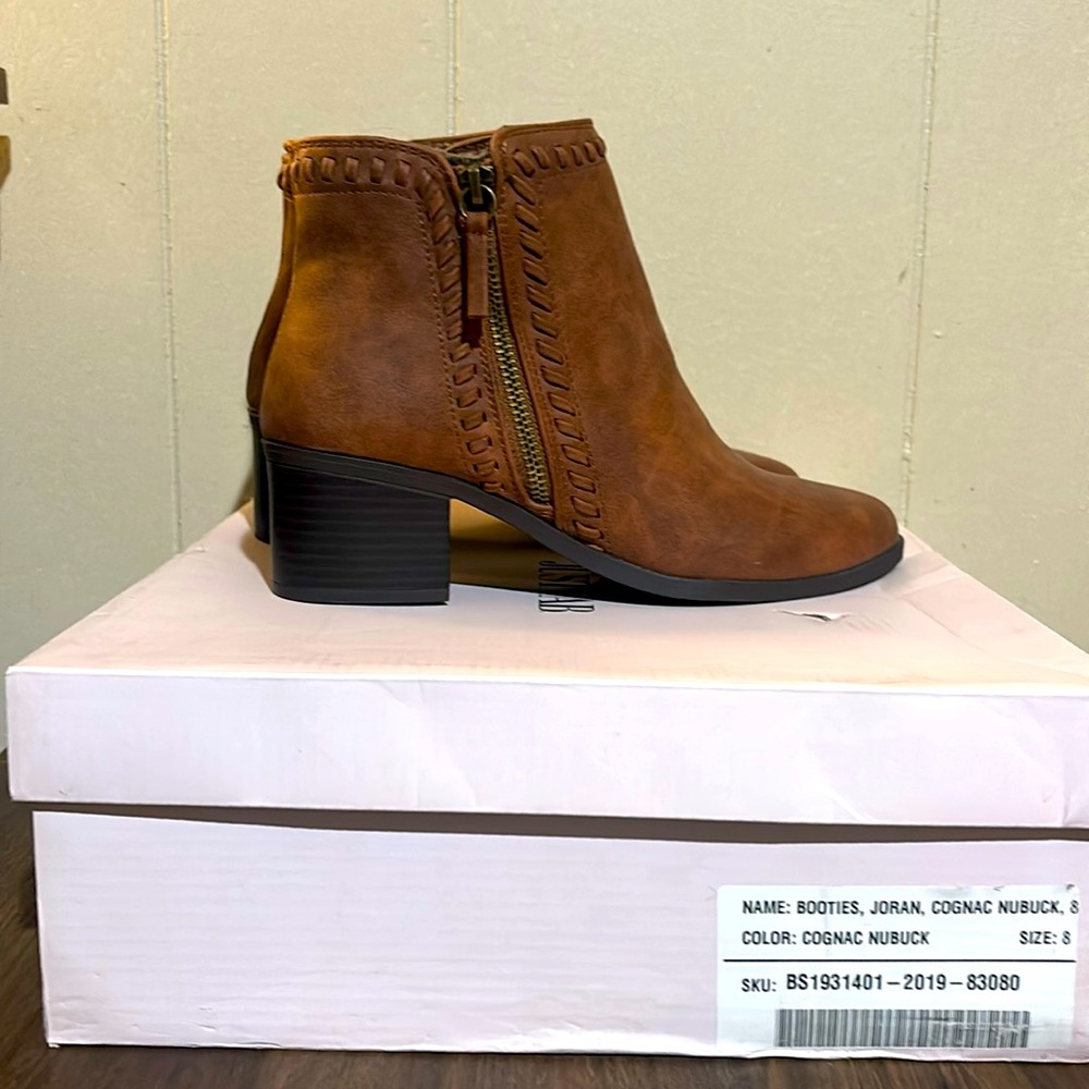 Joran Woven Cognac Bootie NWT